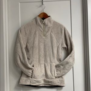 North Face 3/4 zip — white soft and fuzzy